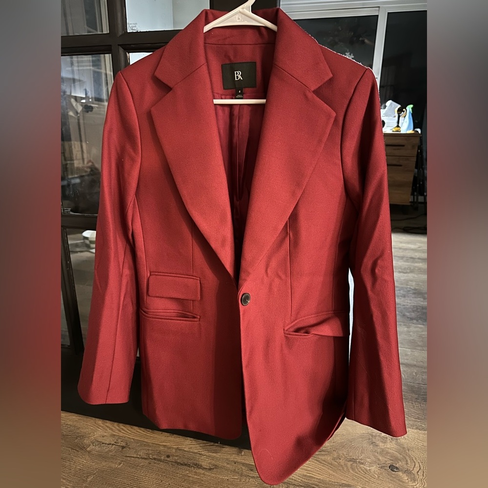 Banana Republic Brick Red Single-Button Blazer